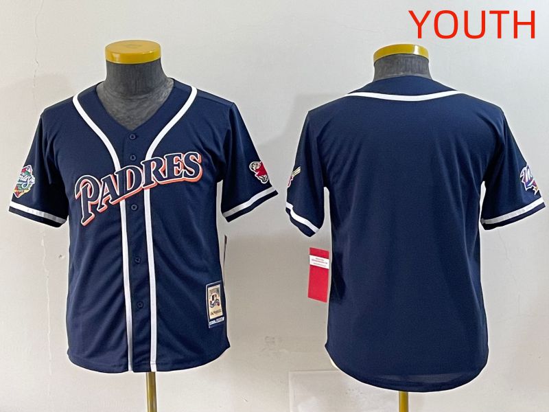 Youth 2025 San Diego Padres Blank Blue Throwback Game Nike MLB Jersey style 11->youth mlb jersey->Youth Jersey